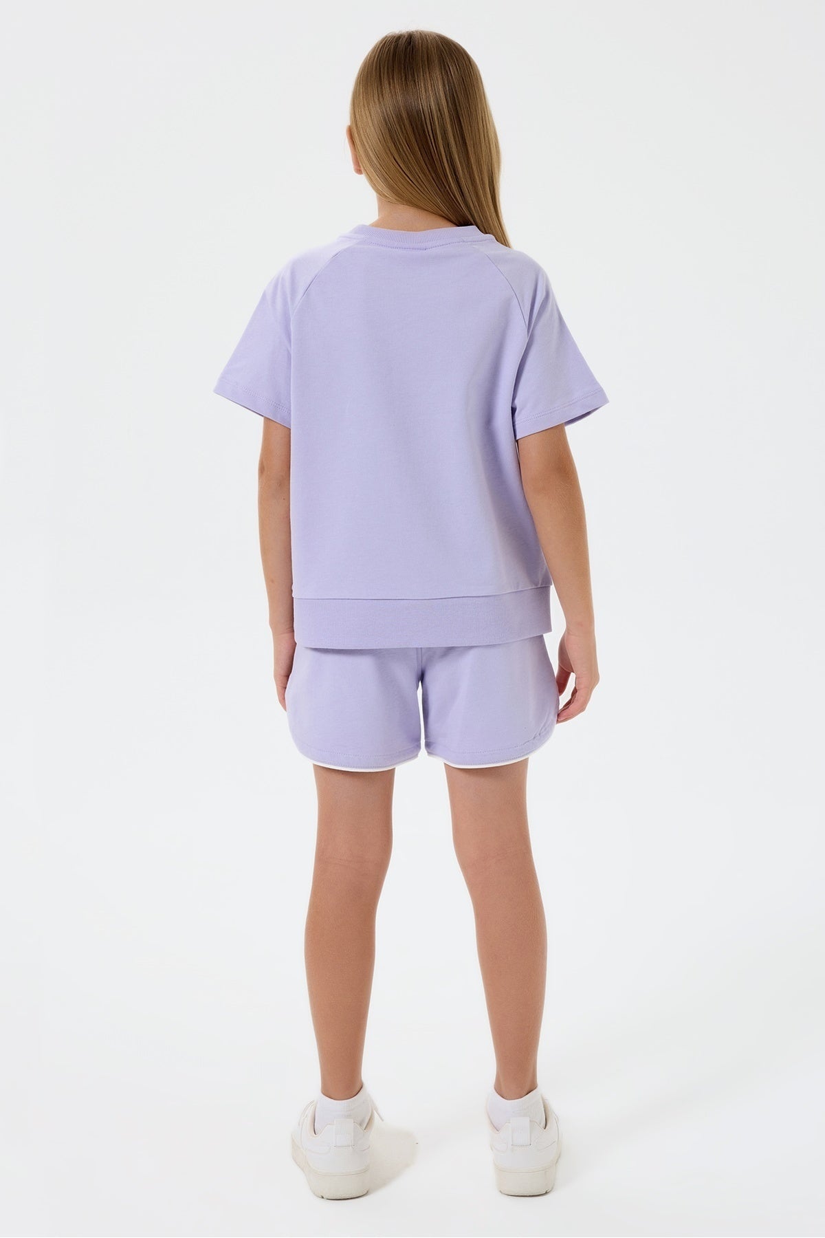 U.S. Polo Assn., Set de tricou cu decolteu la baza gatului si pantaloni scurti - 2 piese