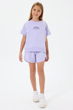 U.S. Polo Assn., Set de tricou cu decolteu la baza gatului si pantaloni scurti - 2 piese