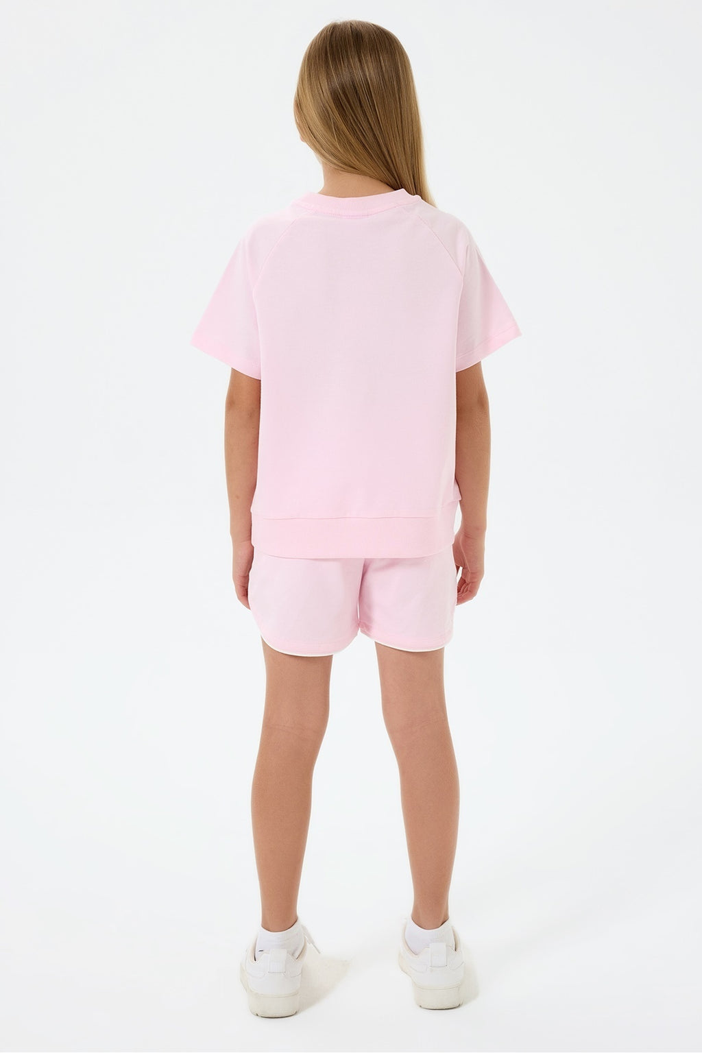 U.S. Polo Assn., Set de tricou cu decolteu la baza gatului si pantaloni scurti - 2 piese