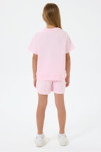 U.S. Polo Assn., Set de tricou cu decolteu la baza gatului si pantaloni scurti - 2 piese