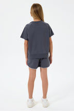 U.S. Polo Assn., Set de tricou cu decolteu la baza gatului si pantaloni scurti - 2 piese
