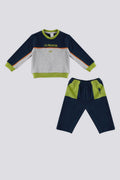 U.S. Polo Assn., Trening cu model colorblock si logo, Albastru ultramarin, Gri melange, 68-74 CM