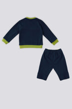 U.S. Polo Assn., Trening cu model colorblock si logo, Albastru ultramarin, Gri melange, 68-74 CM