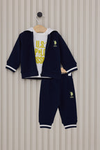 U.S. Polo Assn., Trening cu logo, fermoar si gluga
