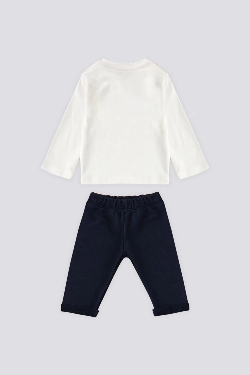 U.S. Polo Assn., Set de jacheta pufoasa, bluza si pantaloni de trening, Alb, Albastru ultramarin, Rosu inchis, 80-86 CM