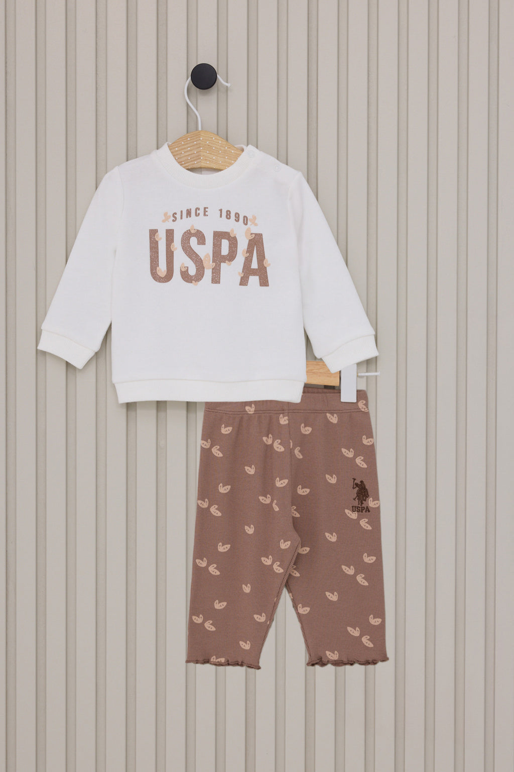 U.S. Polo Assn., Set de bluza de trening si pantaloni cu imprimeu