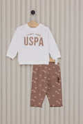 U.S. Polo Assn., Set de bluza de trening si pantaloni cu imprimeu