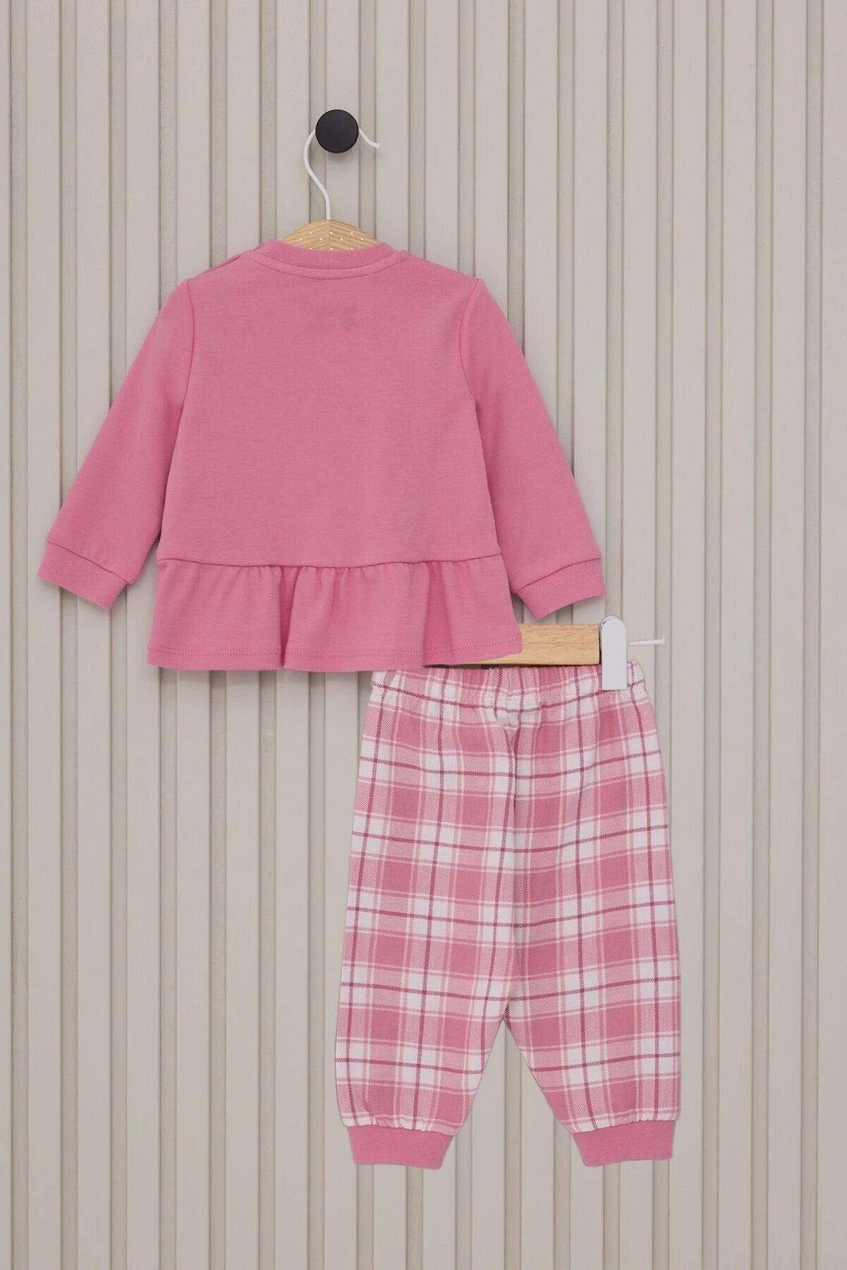 U.S. Polo Assn., Set de pantaloni si bluza de bumbac - 2 piese, Alb, Roz pastel, 98 CM