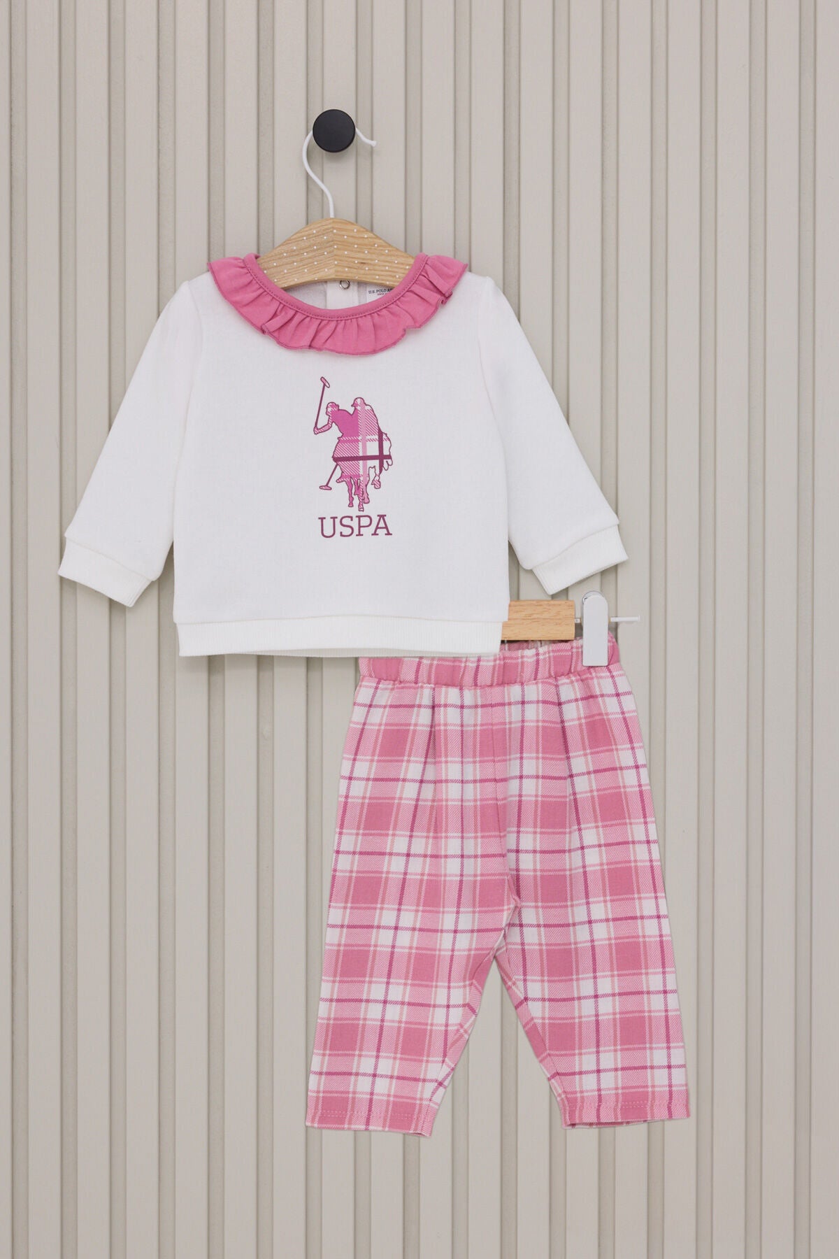 U.S. Polo Assn., Set de pantaloni si bluza de bumbac - 2 piese