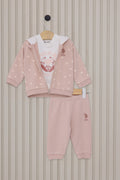 U.S. Polo Assn., Set de hanorac cu imprime si pantaloni, 2 piese, Alb, Roz pal, 74-80 CM