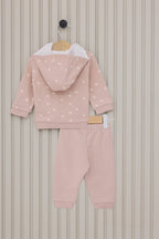 U.S. Polo Assn., Set de hanorac cu imprime si pantaloni, 2 piese, Alb, Roz pal, 74-80 CM