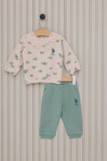 U.S. Polo Assn., Trening cu guler brodat, Verde pal, Crem, 68-74 CM