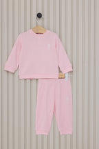 U.S. Polo Assn., Set de bluza si pantaloni din amestec de bumbac, Roz, Roz pal, 74-80 CM