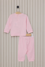 U.S. Polo Assn., Set de bluza si pantaloni din amestec de bumbac, Roz, Roz pal, 74-80 CM
