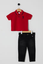 U.S. Polo Assn., Set de tricou polo si blugi - 2 Piese