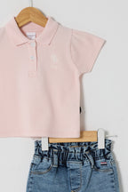 U.S. Polo Assn., Set de tricou polo si blugi - 2 Piese