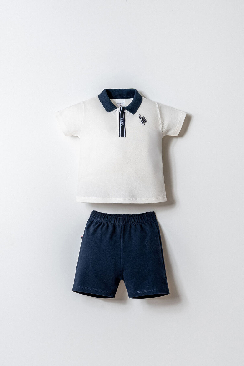 U.S. Polo Assn., Set de tricou polo si pantaloni scurti - 2 piese