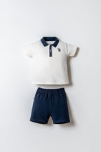 U.S. Polo Assn., Set de tricou polo si pantaloni scurti - 2 piese