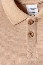 U.S. Polo Assn. Set doua piese cu tricou si pantaloni scurti pentru baieti, Bej
