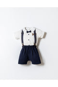 U.S. Polo Assn. Set doua piese cu tricou si pantaloni scurti pentru baieti, Alb