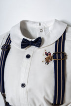 U.S. Polo Assn. Set doua piese cu tricou si pantaloni scurti pentru baieti, Alb