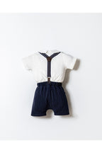 U.S. Polo Assn. Set doua piese cu tricou si pantaloni scurti pentru baieti, Alb