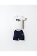 U.S. Polo Assn., Set de tricou cu imprimeu si pantaloni scurti - 2 piese