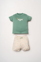 U.S. Polo Assn., Set de tricou si pantaloni scurti cu imprimeu floral