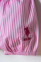 U.S. Polo Assn., Set de tricou si pantaloni scurti cu imprimeu cu dungi