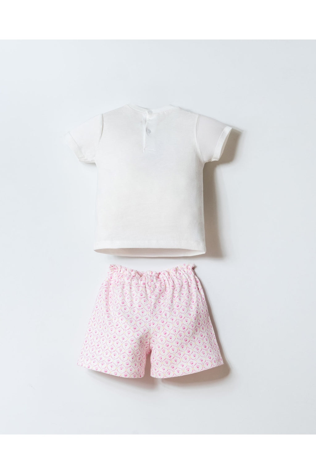 U.S. Polo Assn. Set doua piese cu tricou si pantaloni scurti pentru fete, Alb