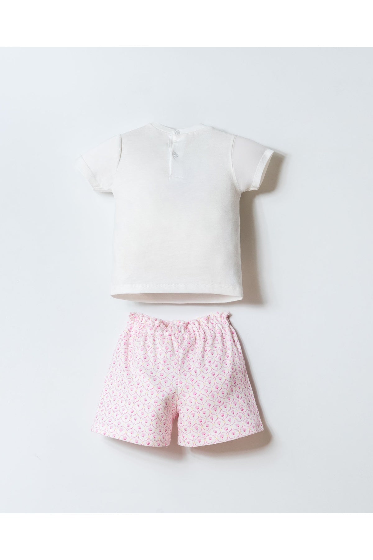 U.S. Polo Assn. Set doua piese cu tricou si pantaloni scurti pentru fete, Alb