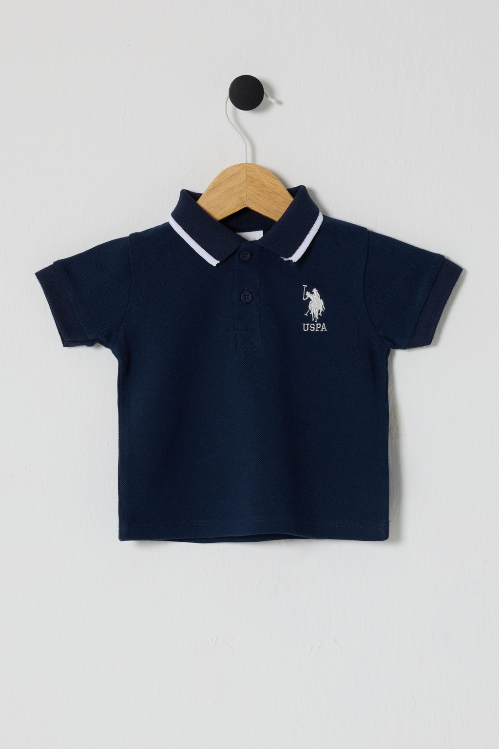 U.S. Polo Assn. Tricou cu guler din bumbac pentru bebelusi