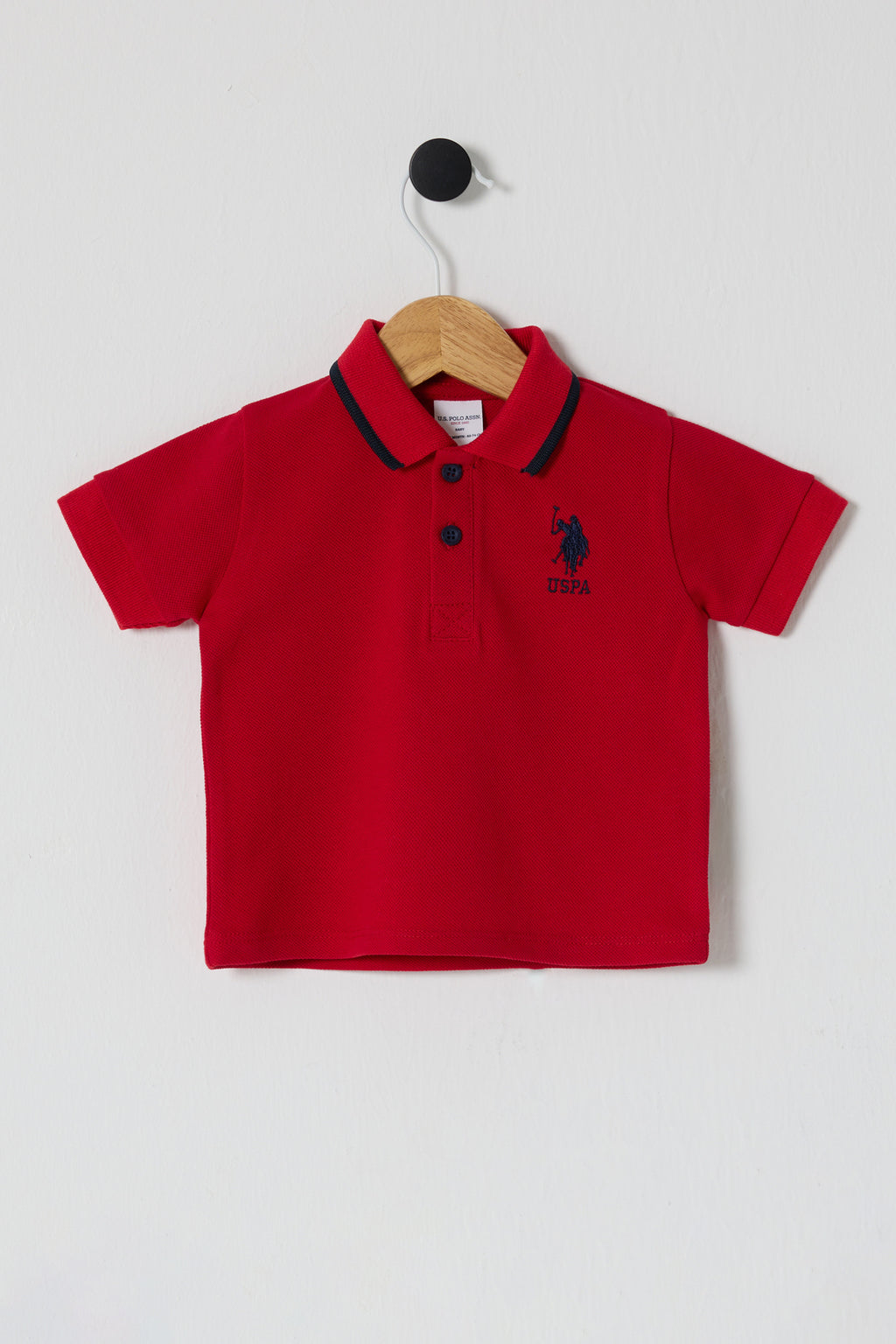 U.S. Polo Assn. Tricou cu guler din bumbac pentru bebelusi