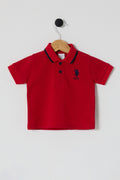 U.S. Polo Assn. Tricou cu guler din bumbac pentru bebelusi