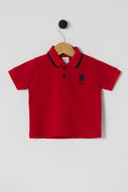 U.S. Polo Assn. Tricou cu guler din bumbac pentru bebelusi