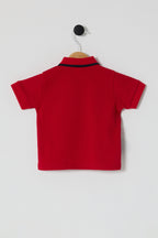 U.S. Polo Assn. Tricou cu guler din bumbac pentru bebelusi