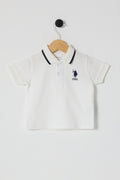 U.S. Polo Assn. Tricou cu guler din bumbac pentru bebelusi