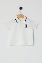 U.S. Polo Assn. Tricou cu guler din bumbac pentru bebelusi