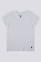 U.S. Polo Assn., Tricou de casa cu decolteu in V, pentru copii