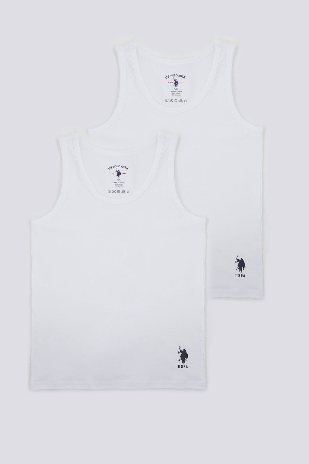 U.S. Polo Assn., Set de top-uri cu decolteu rotund - 2 piese, pentru copii
