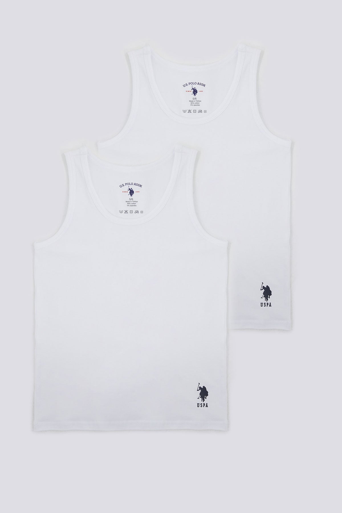 U.S. Polo Assn., Set de top-uri cu decolteu rotund - 2 piese, pentru copii