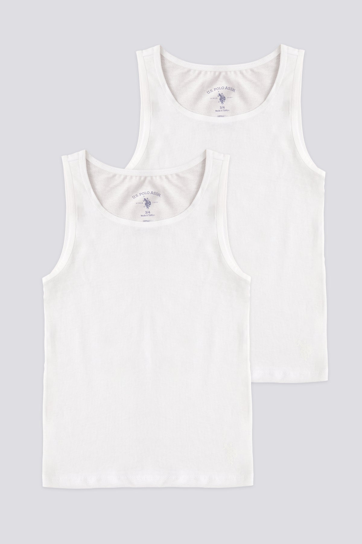 U.S. Polo Assn., Set de topuri de bumbac - 2 piese, pentru copii