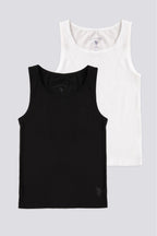 U.S. Polo Assn., Set de topuri de bumbac - 2 piese, Negru, pentru copii
