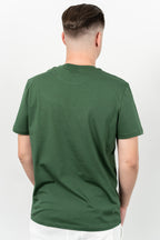 Starter, Tricou cu decolteu la baza gatului, logo discret, regular fit, WARREN, Verde inchis
