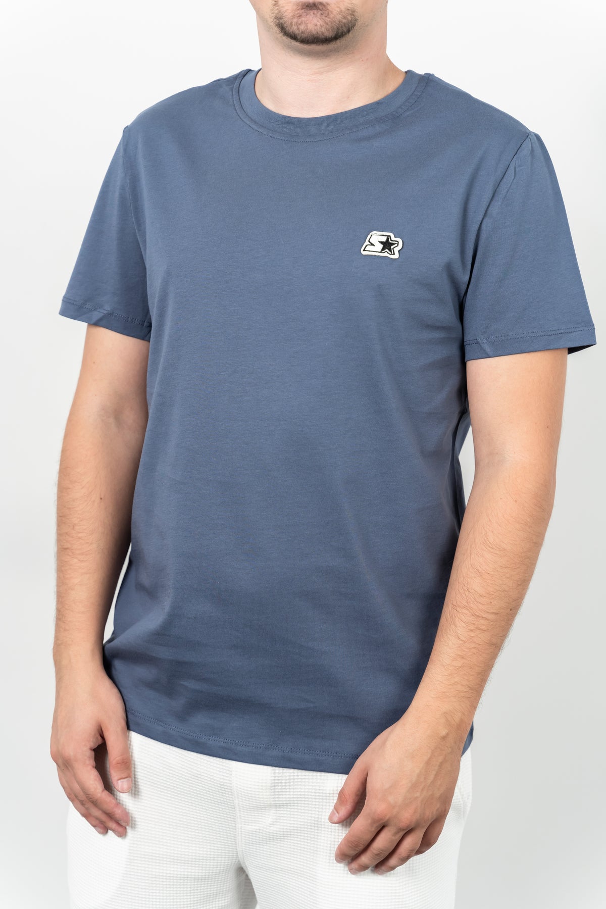 Starter, Tricou cu decolteu la baza gatului, logo discret, regular fit, WARREN, Mov