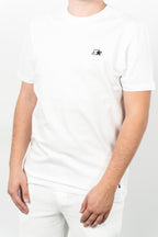 Starter, Tricou cu decolteu la baza gatului, logo discret, regular fit, WARREN, Alb
