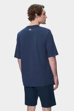 UCLA Tricou cu decolteu la baza gatului, imprimeu cu logo, regular fit, Bleumarin, WEBSTER