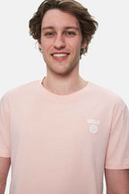UCLA Tricou cu decolteu la baza gatului, imprimeu cu logo, regular fit, Roz, BASS