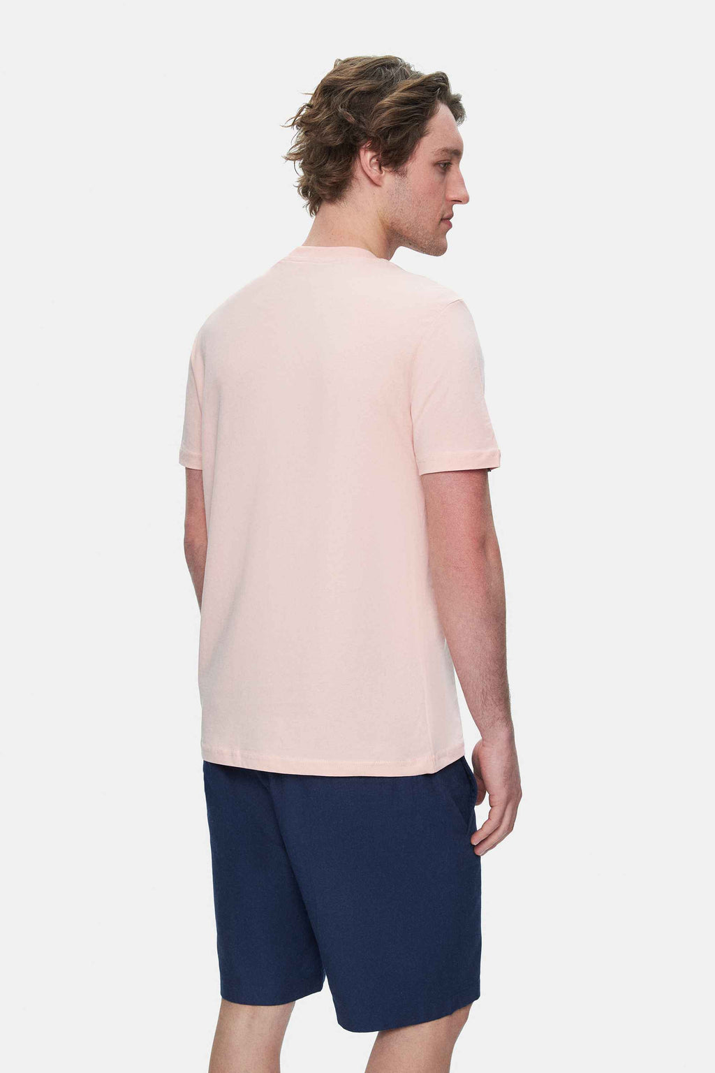 UCLA Tricou cu decolteu la baza gatului, imprimeu cu logo, regular fit, Roz, BASS