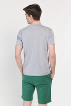 UCLA Tricou cu decolteu la baza gatului, imprimeu cu logo, regular fit, Gri, CULVER
